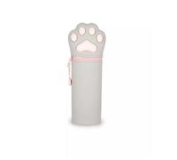 LEGAMI - Kawaii Étui École 2 en 1 en Silicone Souple, Thème Kitty Paw, Porte-stylos de Table, Fermeture à Glissière, Stylos Crayons Feutres, H 18.5 cm
