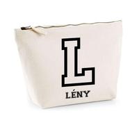 Trousse Lény Lettre Sport | Pochette Toilette Maquillage | Idée Cadeau Prénom Style Basket Université Anniversaire Oncle Parrain Beau Papa Collègue Départ Retraite Noël