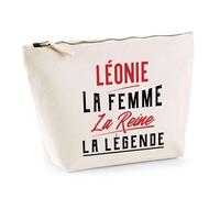 Trousse Léonie la Femme la Reine la Légende | Pochette Toilette Maquillage | Idée Cadeau Petite Amie Copine Maman Amour Humour Noël Anniversaire Fête des Mères