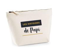 Trousse Les Histoires de Papi - Pouch Case - Idée Trousse Rangement Cadeau Anniversaire Fête Original Famille Travail Départ Collègue Retraite Noël. - Bleu&Jaune - 4