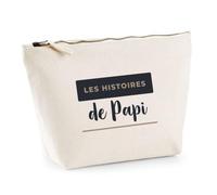 Trousse Les Histoires de Papi - Pouch Case - Idée Trousse Rangement Cadeau Anniversaire Fête Original Famille Travail Départ Collègue Retraite Noël. - Bleu&Marron - 4
