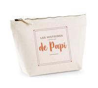 Trousse Les Histoires de Papi - Pouch Case - Idée Trousse Rangement Cadeau Anniversaire Fête Original Famille Travail Départ Collègue Retraite Noël. - Marron&Terracotta - 3