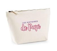 Trousse Les Histoires de Papi - Pouch Case - Idée Trousse Rangement Cadeau Anniversaire Fête Original Famille Travail Départ Collègue Retraite Noël. - Violet&Rose - 2