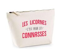 Trousse Les Licornes C'est pour Les Connasses | Pochette Toilette Maquillage | Idée Cadeau Petite Amie Copine Femme Parfaite Connasse Drôle Humour Original Anniversaire