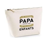 Trousse Les Supers Papa | Pochette Toilette Maquillage | Idée Cadeau Père Humour Original Noël Anniversaire Fête des Pères Famille Amour Naissance Retraite