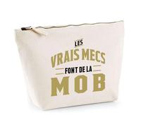 Trousse Les Vrais Mecs Font de la Mob | Pochette Toilette Maquillage | Idée Cadeau Mobeur Motard Passion Moto Humour Original Anniversaire Noël Rider Biker Drôle