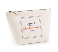 Trousse Liberte Entre Deux Pages - Pouch Case - Idée Trousse Rangement Cadeau Anniversaire Fête Original Famille Travail Départ Collègue Retraite Noël. - Terracotta&Bleu - 3