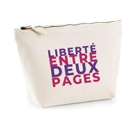 Trousse Liberte Entre Deux Pages - Pouch Case - Idée Trousse Rangement Cadeau Anniversaire Fête Original Famille Travail Départ Collègue Retraite Noël. - Violet&Rouge - 1