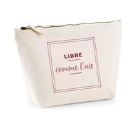 Trousse Libre comme Lair - Pouch Case - Idée Trousse Rangement Cadeau Anniversaire Fête Original Famille Travail Départ Collègue Retraite Noël. - Bordeaux&Rose - 3