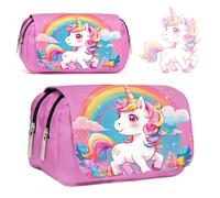 Trousse Licorne, Trousse Scolaire Unicorn Academy, Plumier à Rabat avec Fermeture éclair Licorne, Lico-rne School Papeterie Boîte, Sac à Crayons Lico-rne, pour Enfants, Adolescents, étudiants