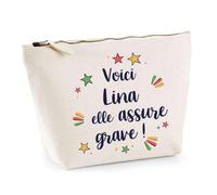 Trousse Lina Elle Assure Grave ! | Pochette Maquillage Make-up Toilette Cadeau Fête des Mères Anniversaire Soeur Noël Tata Marraine