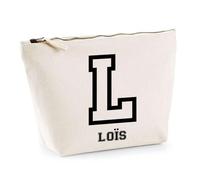 Trousse Loïs Lettre Sport | Pochette Toilette Maquillage | Idée Cadeau Prénom Style Basket Université Anniversaire Oncle Parrain Beau Papa Collègue Départ Retraite Noël