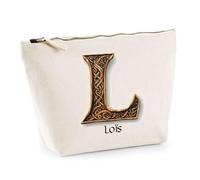 Trousse Loïs Lettre Viking | Pochette Toilette Maquillage | Idée Cadeau Prénom Motard Jeux de Rôle Vidéo Anniversaire Oncle Parrain Beau Papa Collègue Départ Retraite Noël