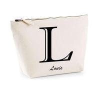 Trousse Louis Lettre Chic | Pochette Toilette Maquillage | Idée Cadeau Prénom pour Cuisinier Barbecue Jardinage Oncle Parrain Beau Papa Collègue Départ Retraite Noël