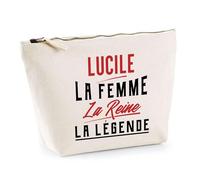 Trousse Lucile la Femme la Reine la Légende | Pochette Toilette Maquillage | Idée Cadeau Petite Amie Copine Maman Amour Humour Noël Anniversaire Fête des Mères