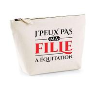Trousse Ma Fille a Équitation | Pochette Toilette Maquillage | Idée Cadeau Humour Cheval Cavalier Maman Original Drôle Sport