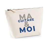 Trousse Ma Guitare Moi - Pouch Case - Idée Trousse Rangement Cadeau Anniversaire Fête Original Famille Travail Départ Collègue Retraite Noël. - Gris&Bleu - 1