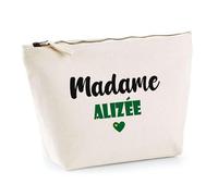 Trousse Madame Alizée - Pouch - Idée Trousse Toilette Maquillage Cadeau Anniversaire Fête Original Famille Travail Départ Collègue Retraite (Vert)