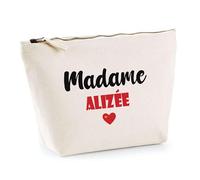 Trousse Madame Alizée - Pouch - Idée Trousse Toilette Maquillage Cadeau Anniversaire Fête Original Famille Travail Départ Collègue Retraite (Rouge)