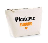 Trousse Madame Aurore - Pouch - Idée Trousse Toilette Maquillage Cadeau Anniversaire Fête Original Famille Travail Départ Collègue Retraite (Orange)