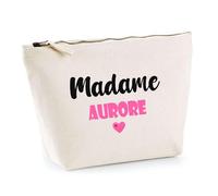Trousse Madame Aurore - Pouch - Idée Trousse Toilette Maquillage Cadeau Anniversaire Fête Original Famille Travail Départ Collègue Retraite (Rose)