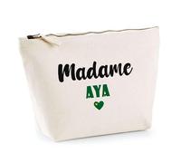 Trousse Madame Aya - Pouch - Idée Trousse Toilette Maquillage Cadeau Anniversaire Fête Original Famille Travail Départ Collègue Retraite (Vert)