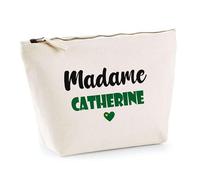 Trousse Madame Catherine - Pouch - Idée Trousse Toilette Maquillage Cadeau Anniversaire Fête Original Famille Travail Départ Collègue Retraite (Vert)