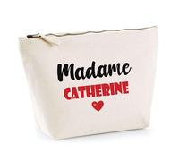Trousse Madame Catherine - Pouch - Idée Trousse Toilette Maquillage Cadeau Anniversaire Fête Original Famille Travail Départ Collègue Retraite (Rouge)