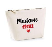 Trousse Madame Cécile - Pouch - Idée Trousse Toilette Maquillage Cadeau Anniversaire Fête Original Famille Travail Départ Collègue Retraite (Rouge)