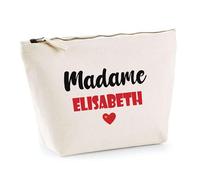Trousse Madame Elisabeth - Pouch - Idée Trousse Toilette Maquillage Cadeau Anniversaire Fête Original Famille Travail Départ Collègue Retraite (Rouge)