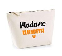 Trousse Madame Elisabeth - Pouch - Idée Trousse Toilette Maquillage Cadeau Anniversaire Fête Original Famille Travail Départ Collègue Retraite (Orange)