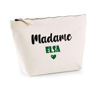 Trousse Madame Elsa - Pouch - Idée Trousse Toilette Maquillage Cadeau Anniversaire Fête Original Famille Travail Départ Collègue Retraite (Vert)