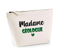 Trousse Madame Géologue - Pouch - Idée Trousse Toilette Maquillage Cadeau Anniversaire Fête Original Famille Travail Départ Collègue Retraite (Vert)