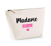 Trousse Madame Guide - Pouch - Idée Trousse Toilette Maquillage Cadeau Anniversaire Fête Original Famille Travail Départ Collègue Retraite (Rose)