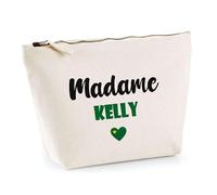 Trousse Madame Kelly - Pouch - Idée Trousse Toilette Maquillage Cadeau Anniversaire Fête Original Famille Travail Départ Collègue Retraite (Vert)