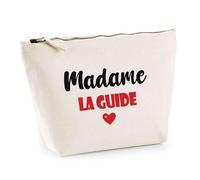 Trousse Madame la Guide - Pouch - Idée Trousse Toilette Maquillage Cadeau Anniversaire Fête Original Famille Travail Départ Collègue Retraite (Rouge)