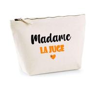 Trousse Madame la Juge - Pouch - Idée Trousse Toilette Maquillage Cadeau Anniversaire Fête Original Famille Travail Départ Collègue Retraite (Orange)