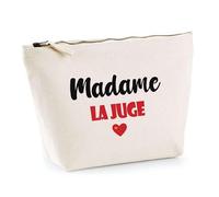Trousse Madame la Juge - Pouch - Idée Trousse Toilette Maquillage Cadeau Anniversaire Fête Original Famille Travail Départ Collègue Retraite (Rouge)