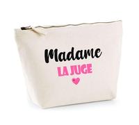 Trousse Madame la Juge - Pouch - Idée Trousse Toilette Maquillage Cadeau Anniversaire Fête Original Famille Travail Départ Collègue Retraite (Rose)