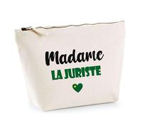 Trousse Madame la juriste - Pouch - Idée Trousse Toilette Maquillage Cadeau Anniversaire Fête Original Famille Travail Départ Collègue Retraite (Vert)