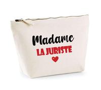 Trousse Madame la juriste - Pouch - Idée Trousse Toilette Maquillage Cadeau Anniversaire Fête Original Famille Travail Départ Collègue Retraite (Rouge)