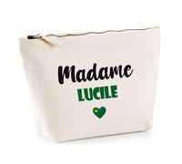 Trousse Madame Lucile - Pouch - Idée Trousse Toilette Maquillage Cadeau Anniversaire Fête Original Famille Travail Départ Collègue Retraite (Vert)