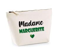 Trousse Madame Marguerite - Pouch - Idée Trousse Toilette Maquillage Cadeau Anniversaire Fête Original Famille Travail Départ Collègue Retraite (Vert)