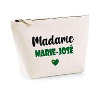 Trousse Madame Marie-José - Pouch - Idée Trousse Toilette Maquillage Cadeau Anniversaire Fête Original Famille Travail Départ Collègue Retraite (Vert)