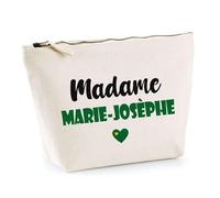 Trousse Madame Marie-Josèphe - Pouch - Idée Trousse Toilette Maquillage Cadeau Anniversaire Fête Original Famille Travail Départ Collègue Retraite (Vert)