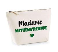 Trousse Madame Mathématicienne - Pouch - Idée Trousse Toilette Maquillage Cadeau Anniversaire Fête Original Famille Travail Départ Collègue Retraite (Vert)