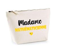 Trousse Madame Mathématicienne - Pouch - Idée Trousse Toilette Maquillage Cadeau Anniversaire Fête Original Famille Travail Départ Collègue Retraite (Jaune)