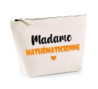 Trousse Madame Mathématicienne - Pouch - Idée Trousse Toilette Maquillage Cadeau Anniversaire Fête Original Famille Travail Départ Collègue Retraite (Orange)