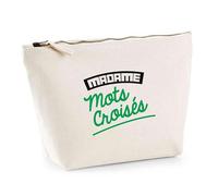 Trousse Madame Mots croisés | Pouch | Idée Pochette Toilette Maquillage Transport Cadeau Anniversaire Fête Original Famille Travail Départ Collègue Retraite