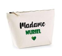 Trousse Madame Muriel - Pouch - Idée Trousse Toilette Maquillage Cadeau Anniversaire Fête Original Famille Travail Départ Collègue Retraite (Vert)